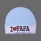 BLUE & WHITE "I LOVE PAPA" PRINTED CAP UNISEX