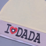 YELLOW & CREAM "I LOVE DADA" PRINTED CAP UNISEX