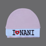 CREAM & BLUE "I LOVE NANI" PRINTED CAP UNISEX