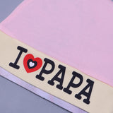 PINK & YELLOW "I LOVE PAPA" PRINTED CAP UNISEX