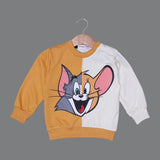 MUSTARD & LIME "TOM & JERRY FACE" PRINTED TERRY FABRIC WINTER SUIT