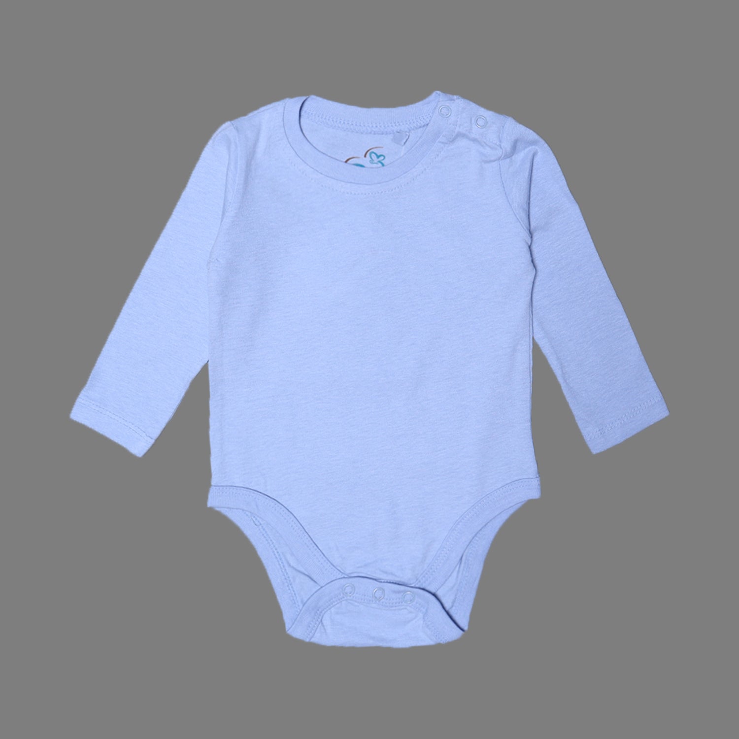 SKY BLUE PLAIN FULL SLEEVES HALF BODY ROMPER
