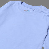 SKY BLUE PLAIN FULL SLEEVES HALF BODY ROMPER