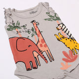 NEW GREY WELCOME TO SAVANA PRINTED ROMPER