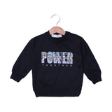BLACK "POWER TOGETHER" PRINTED TERRY FABRIC WINTER SUIT