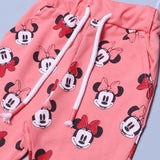 DARK PEACH "MINNIE MOUSE FACE" PRINTED TERRY FABRIC WINTER SUIT