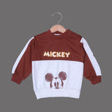 BROWN & GREY "MICKEY" PRINTED TERRY FABRIC WINTER SUIT