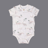 WHITE WITH CAMEL & TREES PRINTED ROMPER FOR SUMMERS