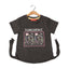 CHARCOAL GREY SUNSHINE FLOWERS PRINTED T-SHIRT FOR GIRLS