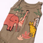 Load image into Gallery viewer, GREEN WELCOME TO SAVANA PRINTED ROMPER