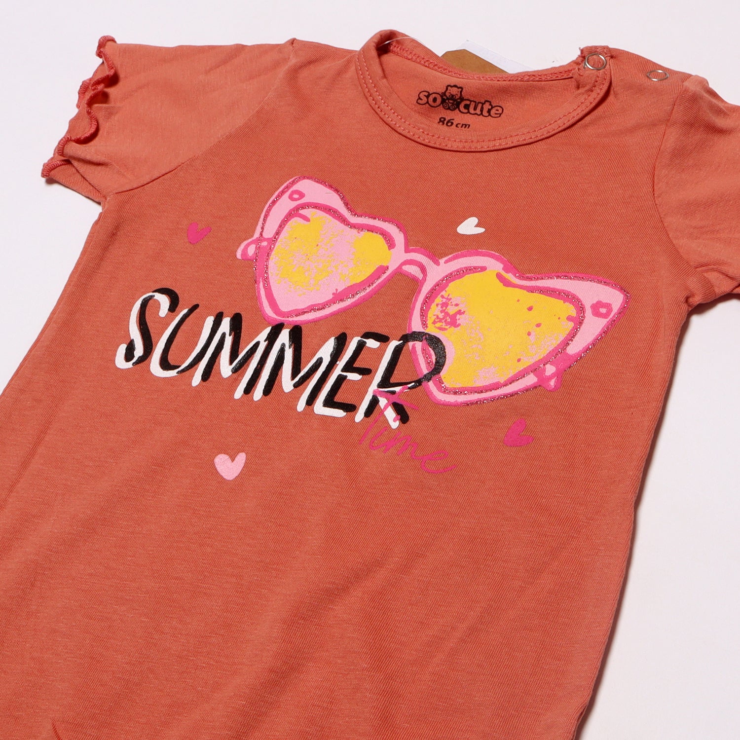 DARK PEACH SUMMER TIME PRINTED ROMPER