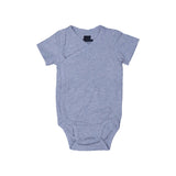 HAZEL GREY PLAIN CROSS BUTTONS HALF BODY HALF SLEEVES ROMPER
