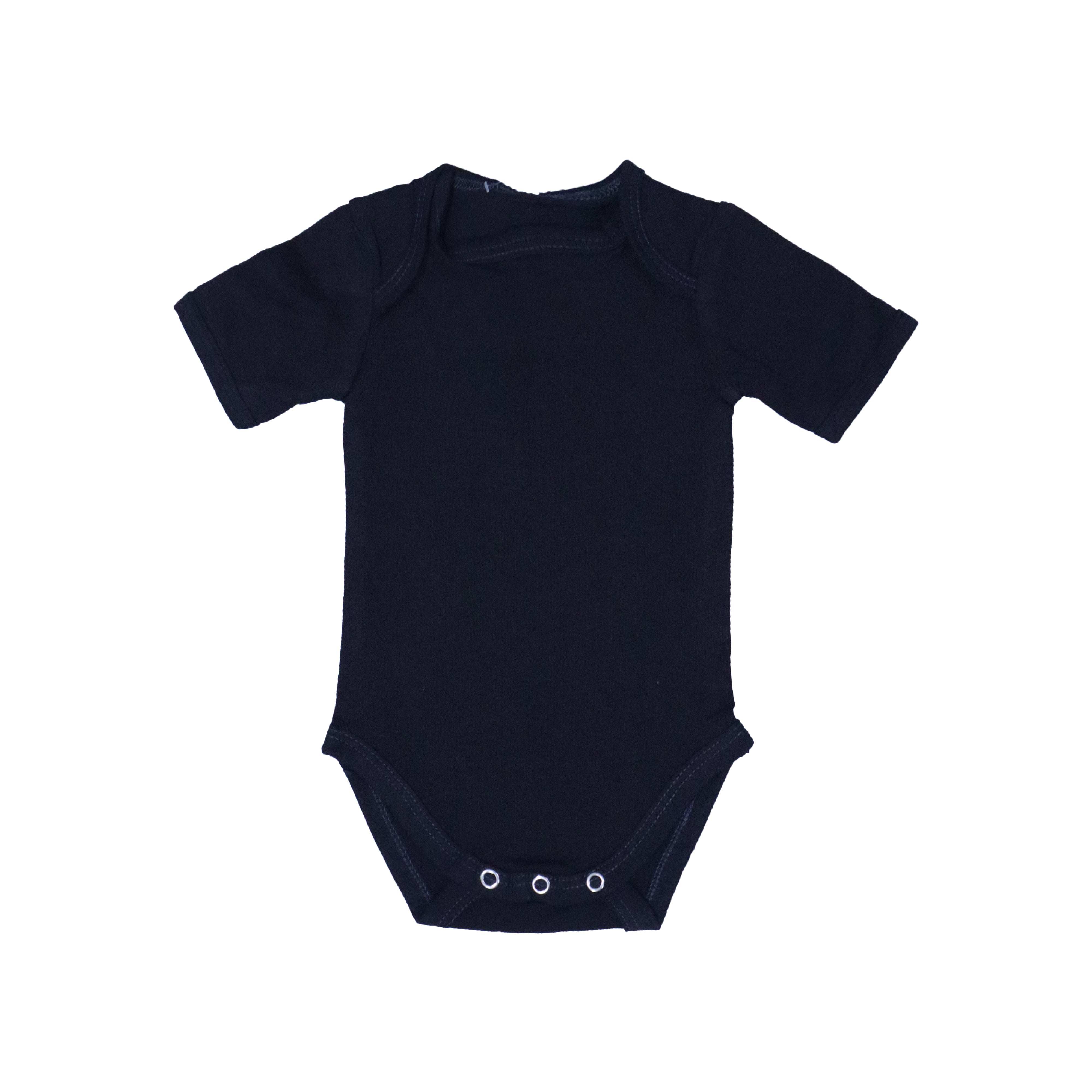 BLACK PLAIN HALF SLEEVES ROMPER