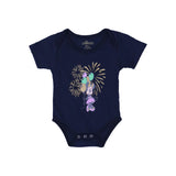 NAVY BLUE MINNIE PRINT HALF BODY HALF SLEEVES ROMPER