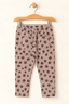BROWN FLOWERS BACK DOUBLE POCKET HEAVY RIBBED FABRIC PAJAMA FOR GIRLS