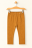 MUSTARD RIBBED FABRIC PLAIN BACK POCKET PAJAMA