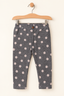 GREY POLKA DOTS PRINTED RIBBED FABRIC PAJAMA FOR GIRLS