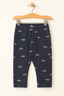 DARK GREEN HEAVY RIBBED FABRIC CAR PRINTED PAJAMA / TROUSER