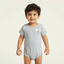 ASH GREY POCKET CARTOON PRINTED HALF BODY HALF SLEEVES ROMPER