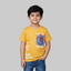 MUSTARD CRIME FIGHTER PRINTED HALF SLEEVES T-SHIRT FOR BOYS