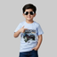 BLUE OFFROAD PRINTED HALF SLEEVES T-SHIRT FOR BOYS