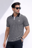White With Black Small Stripes Polo For Men