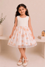 White With Orange Hearts Frock For Girls ( Minor Defection 1 Order 1 Frock )