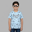 SKY BLUE SUMMER FUN PRINTED HALF SLEEVES T-SHIRT