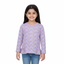 WHITE WITH PURPLE FLOWERS PRINTED BOTTOM CUT FULL SLEEVES T-SHIRT FOR GIRLS