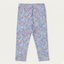 OFF WHITE YELLOW & PINK FLOWERS PRINTED RIBBED FABRIC BACK POCKET PAJAMA