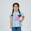 SKY BLUE "BUTTERFLY & HAPPY" T-SHIRT TOP FOR GIRLS