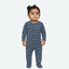 GREEN WITH BLACK STRIPES COTTON JERSY FABRIC FULL BODY FULL SLEEVES ROMPER