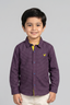 Dark Purple Design Print Full Sleeves Casual Shirt