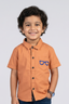 Orange Glasses 1 Pocket Half Sleeves Casual Shirt