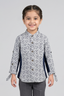 Grey Flowers Print Full Sleeves Casual Shirt