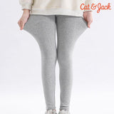 HAZEL GREY PLAIN FLEECE WARM LEGGING TROUSER FOR GIRLS
