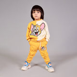 MUSTARD & LIME "TOM & JERRY FACE" PRINTED TERRY FABRIC WINTER SUIT