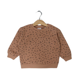 BROWN CHEETAH PRINT FLEECE FABRIC SWEATSHIRT