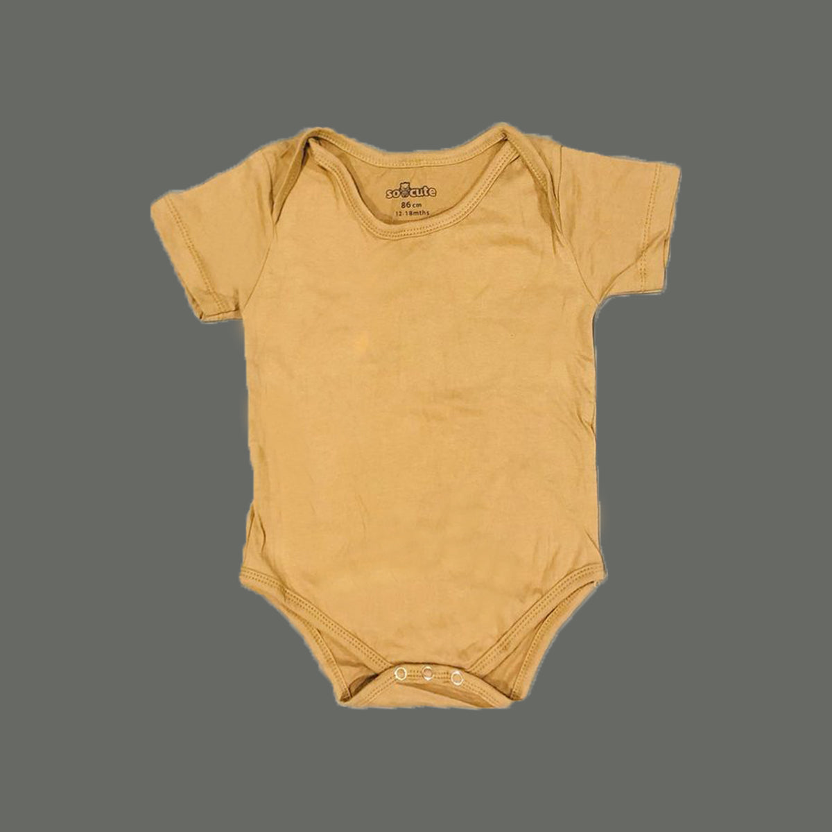LIGHT BROWN BASIC PLAIN ROMPER FOR SUMMERS