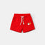 RED DOUBLE POCKET FLOWERS PRINT SHORTS FOR GIRLS