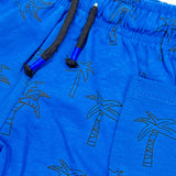 ROYAL BLUE TREES PRINT SHORTS FOR UNISEX