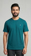 Teal Blue Plain T-shirt For Men