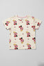 Cream & White Minnie Mouse Print T-shirt Top For Girls