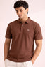 Brown Pattern Dri-Fit Fabric Polo For Mens