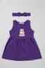 Purple Just Peachy Print With Hair Band Frock For Girls