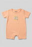 Peach SpongeBob Print Half Body Romper For Boys