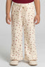 Cream With Maroon Flowers Print Flapper For Girls