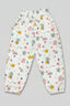 White Flowers Print Pocket Pajama For Girls