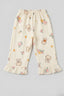 Light Yellow Teddy Bear Print Flapper For Girls