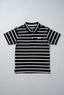 Black With White Stripes Polo For Boys